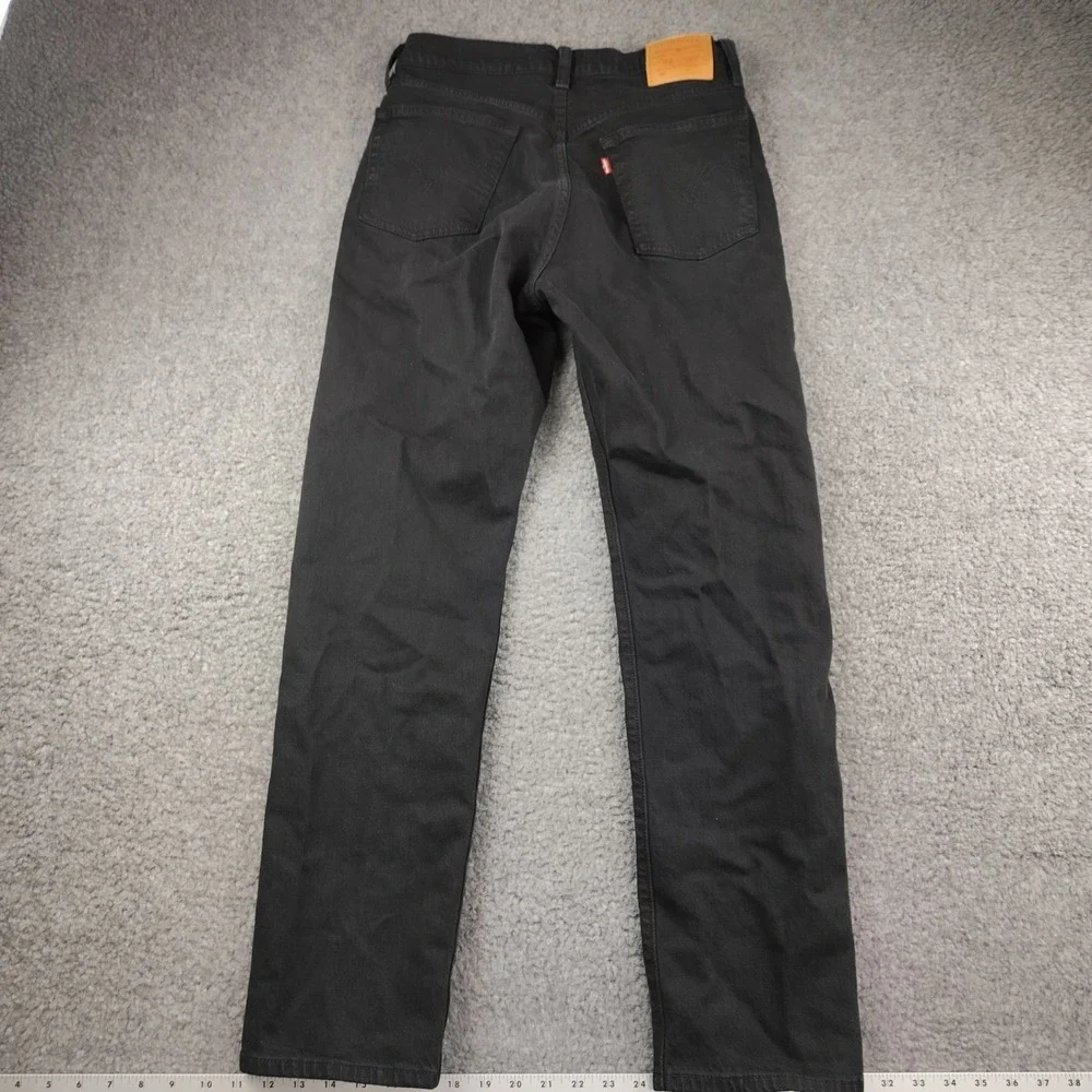 Levis Premium 501 Jeans Big E Black Straight Button Fly 28x30 Mens Stretch Rodeo